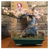 Faux cherry blossom bonsai tree