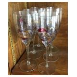 6 decorative wine glasses