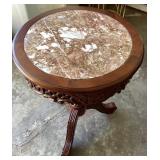 21" round marble top side table