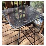 32" square metal mesh patio table