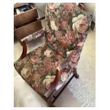 Upholstered  chair on casters