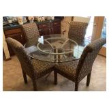 54" glass top kitchen table and 4 chairs