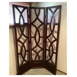 3 panel wood room divider