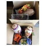 2 box lots of home decor