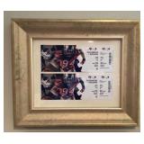 Framed Buccaneers vs Redskins football tickets