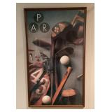 Framed golf poster