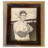 Framed autographed Wally Moon photo