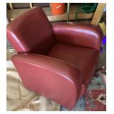 Red leather armchair