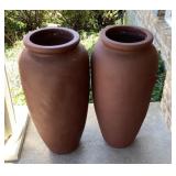2 plastic planters 36" tall