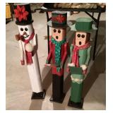 3 Wood Christmas figures