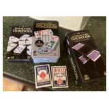 Card shuffler, dominoes, playing cards