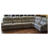 Huge 5-piece sectional leather reclining sofa