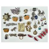 Costume jewelry brooches, pendants, etc.