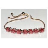 Rose gold over sterling rhodolite bracelet