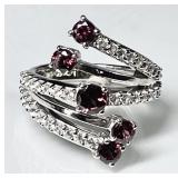 Sterling silver alexandrite ring