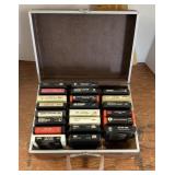 8 track tapes in carry case