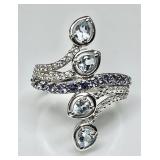 Sterling silver tanzanite ring