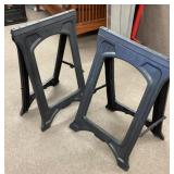Pair of plastic folding sawhorses