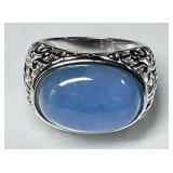 Sterling silver chalcedony ring