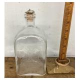 Etched glass decanter bottle