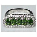 Sterling silver chrome diopside ring