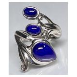 Sterling silver lapis lazuli ring