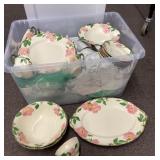 Tote of Franciscan dishes