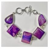 Sterling silver Botswana agate bracelet