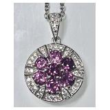 Sterling silver alexandrite necklace