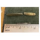 3 gold filled Victorian bar pins