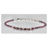 Sterling silver garnet bracelet
