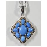 Sterling silver ceruleite necklace