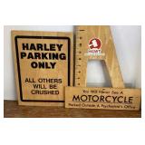 2 wood novelty motorcycle signs