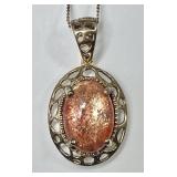 Sterling silver sunstone necklace