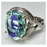 Sterling silver mystic topaz ring