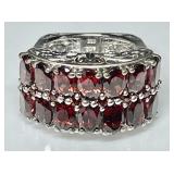 Sterling silver garnet ring