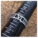 Silver ring with Roman numerals