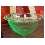 Green Depression uranium glass mixing bowl