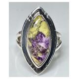 Sterling silver stichtite ring