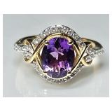 Gold over sterling silver amethyst ring