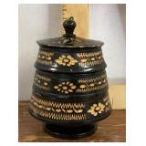 Carved wood stacking trinket box
