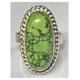 Sterling silver green turquoise ring