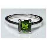 Sterling silver solitaire chrome diopside ring