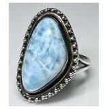 Sterling silver larimar ring