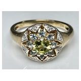 Gold over sterling peridot ring