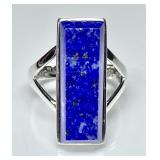 Sterling silver lapis lazuli ring