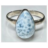 Sterling silver larimar ring