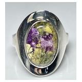 Sterling silver stichtite ring