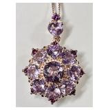 Rose gold over sterling silver amethyst necklace