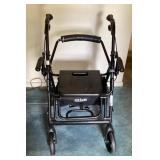 4-wheel rollator walker with seat